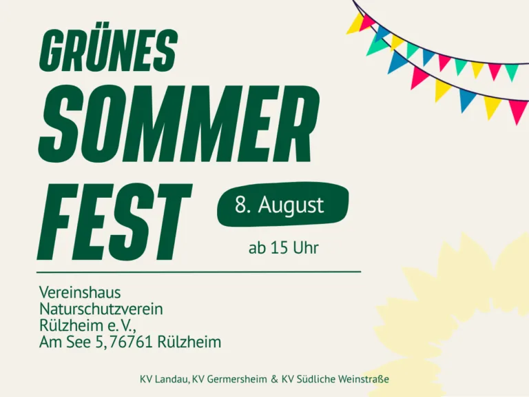 GRÜNES Sommerfest am 8. August
